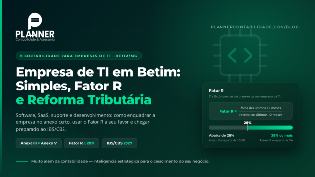 contabilidade para empresa de TI em Betim